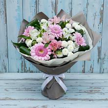 Букет цветов из:  Герберы, Альстромерии и Хризантемы #REPLACE_PRED# Чепигинской