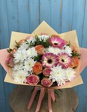 Букет цветов из:  Розы, Герберы и Хризантемы #REPLACE_PRED# Чепигинской