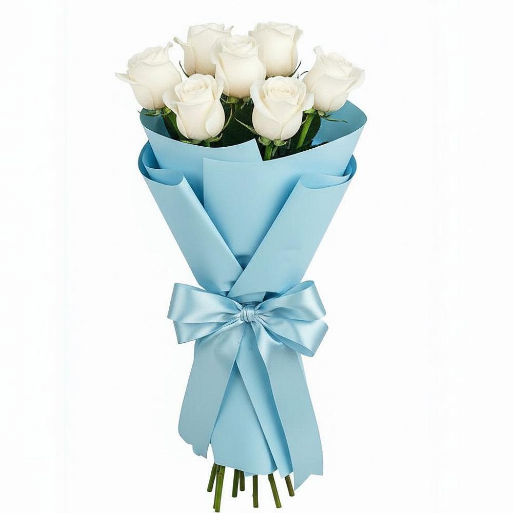 Букет 7 белых роз Проуд в Чепигинской