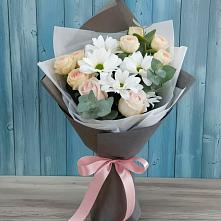 Букет цветов из:  Хризантемы и Розы #REPLACE_PRED# Чепигинской