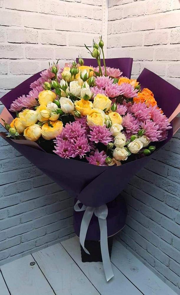 Букет цветов из: Хризантемы и Розы в Чепигинской