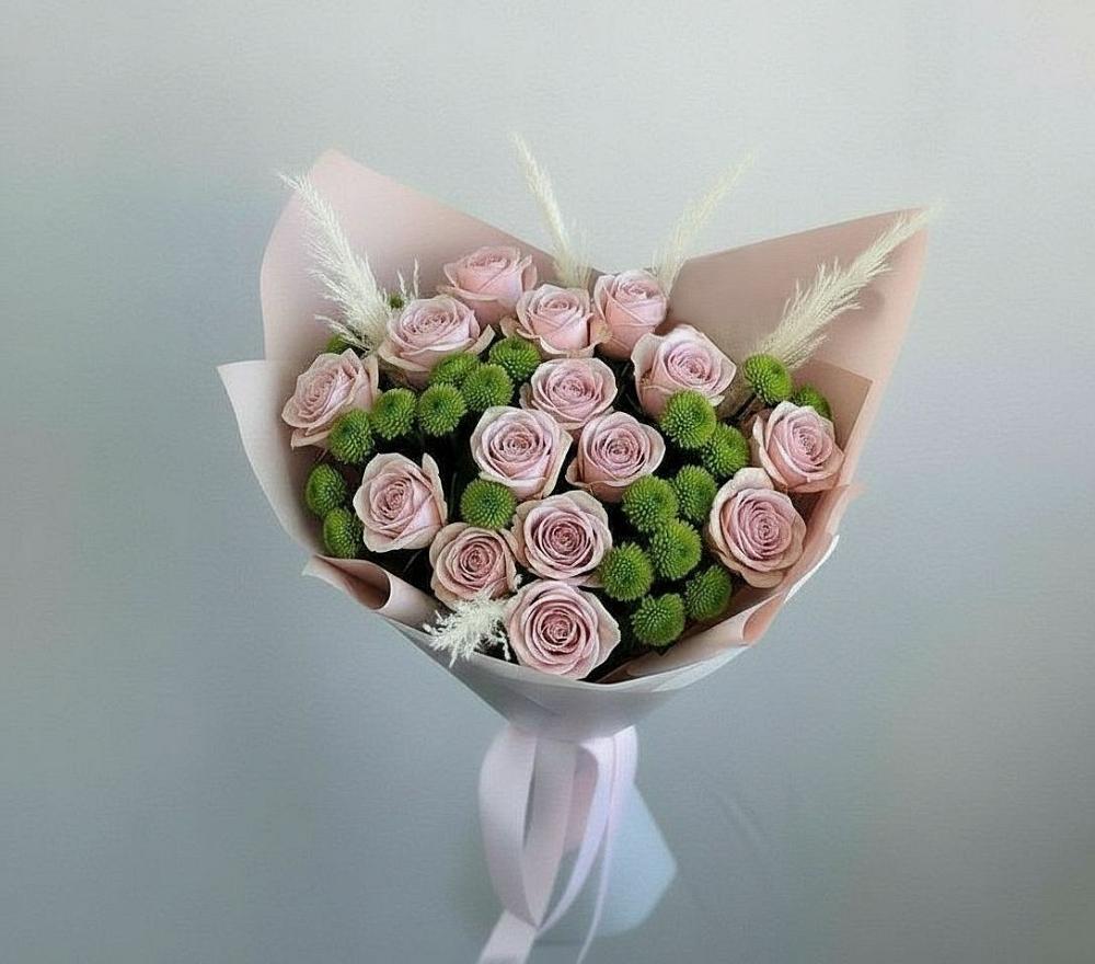 Букет цветов из: Розы и Хризантемы в Чепигинской